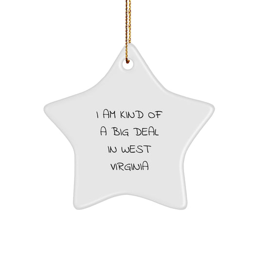 Funny West Virginia Gifts from Friends - Star Ornament, I Am Kind Of A Prime Selection In West Virginia, Christmas Unique Gifts for West Virginia Men and Women - Image 1