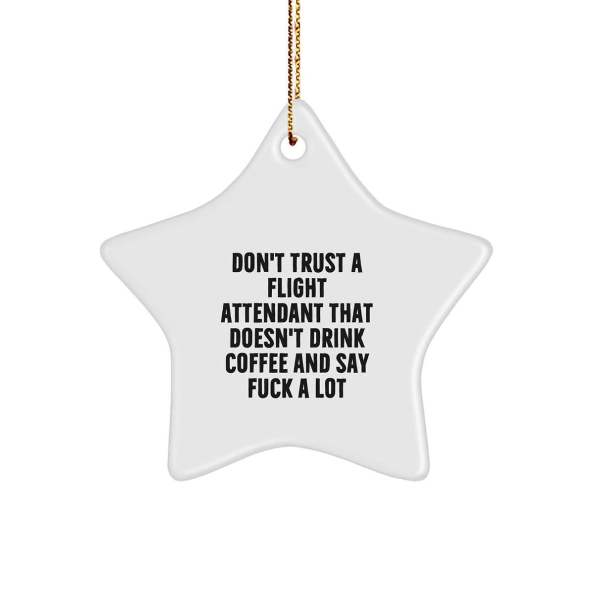 Christmas Unique Gift Flight Attendant Star Ornament Don't Trust for Teens - Image 1