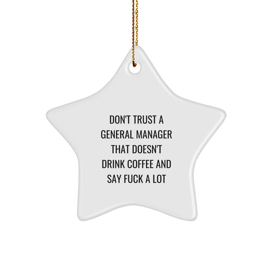 Funny General Manager Gifts for Men Christmas Unique Star Ornament from Friends - Image 1