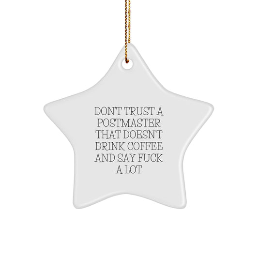 Funny Postmaster Gifts from Friends - Star Ornament for Postmaster Christmas Unique Decorations - Image 1
