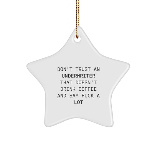 Christmas Ornament Idea Gift for Coworkers Underwriter Star Coffee - Image 1