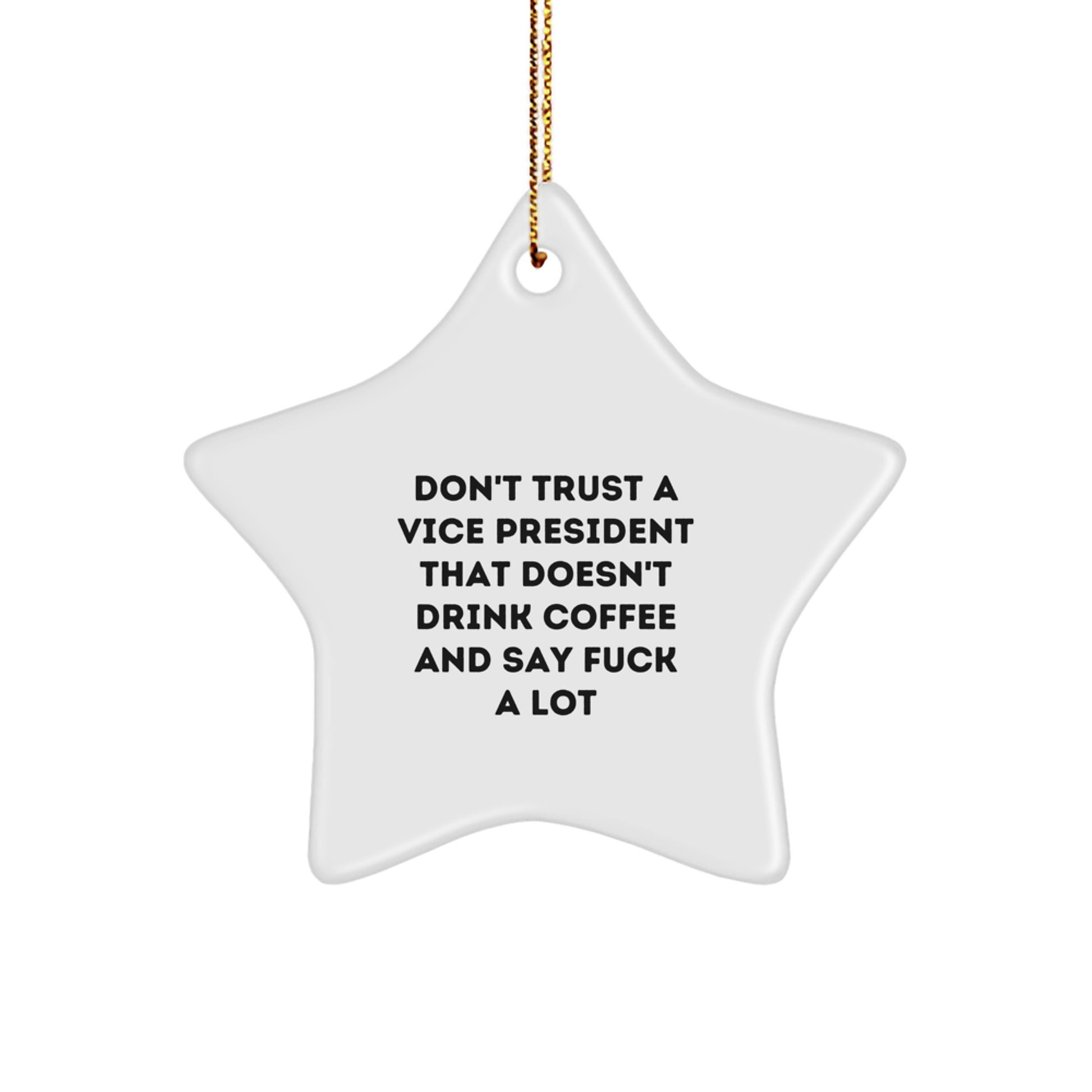 Funny Vice President Gifts, Star Ornament for Christmas, 'Don't Trust A Vice President' Quote, Gifts from Friends, Gifts for Vice President - Image 1