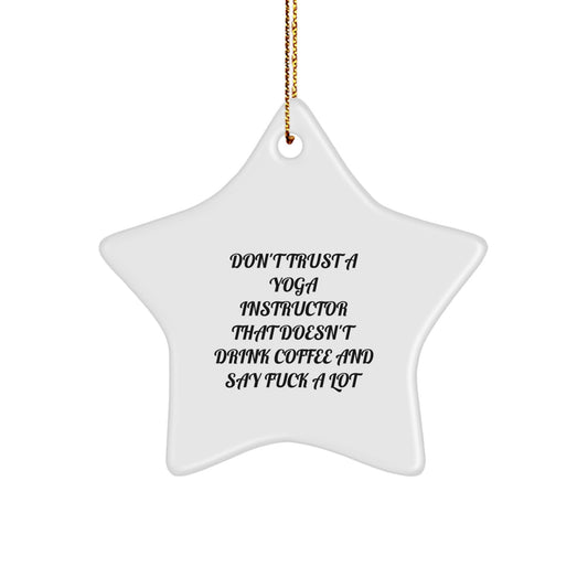 Funny Yoga Instructor Star Ornament Gifts from Men to Women Coworkers Friends and Family for Christmas Unique Decorations - Image 1