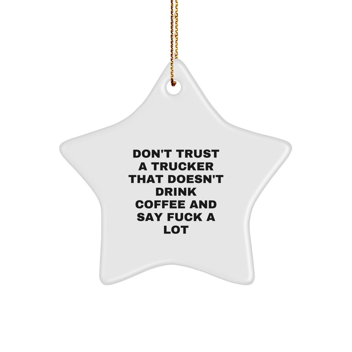 Christmas Ornament Gift for Family Trucker's Treasure - Sarcastic Coffee - Image 1