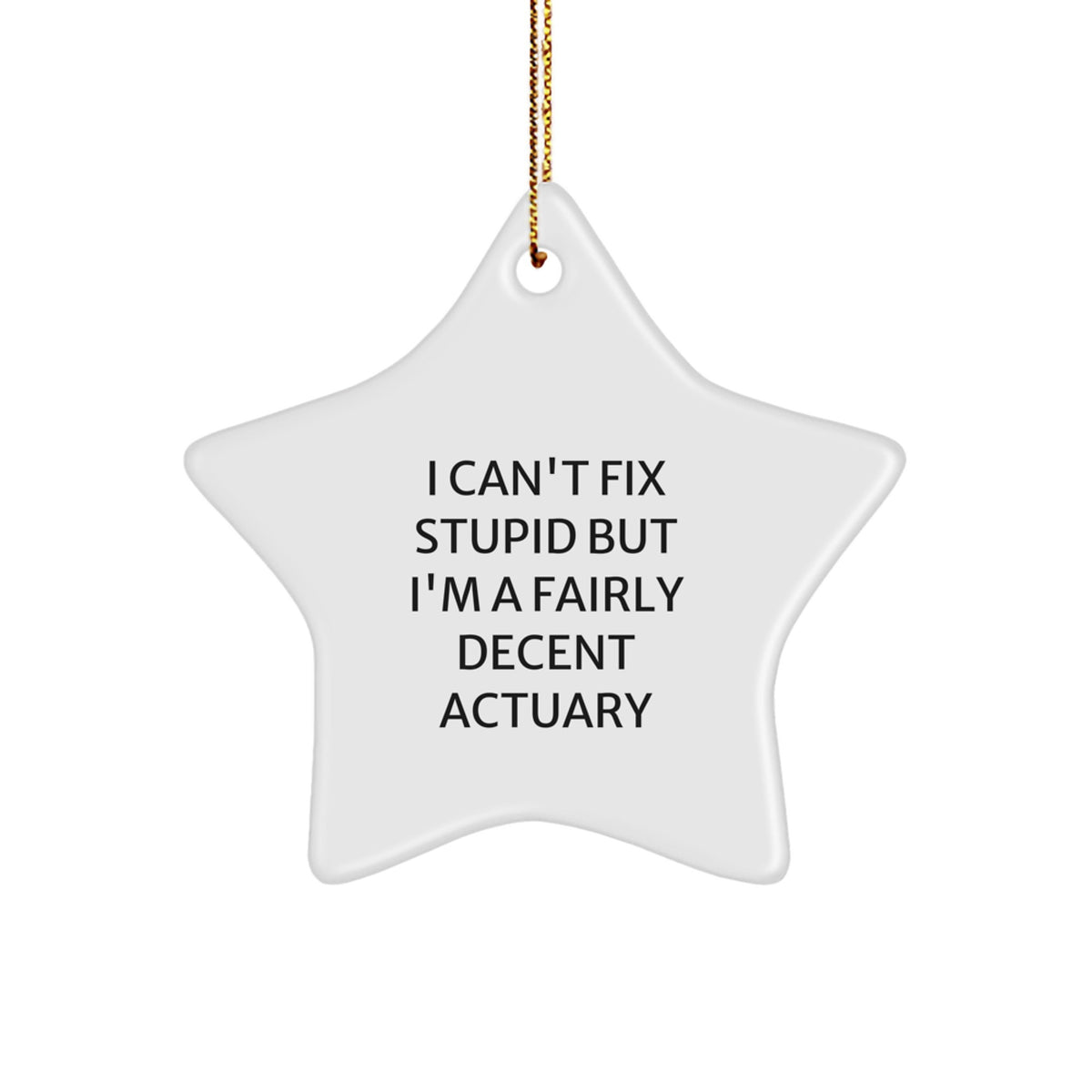 Witty Christmas Ornament Gift for Roommates - I Can't Fix Stupid Actuary - Image 1