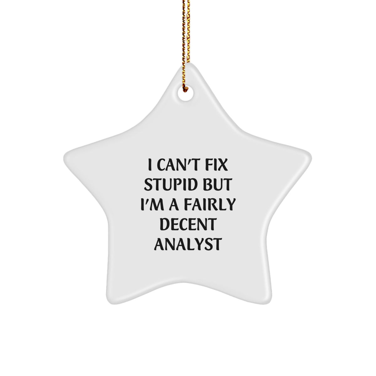 Analyst Star Christmas Ornament I Can't Fix Stupid Gift for Coworkers - Image 1