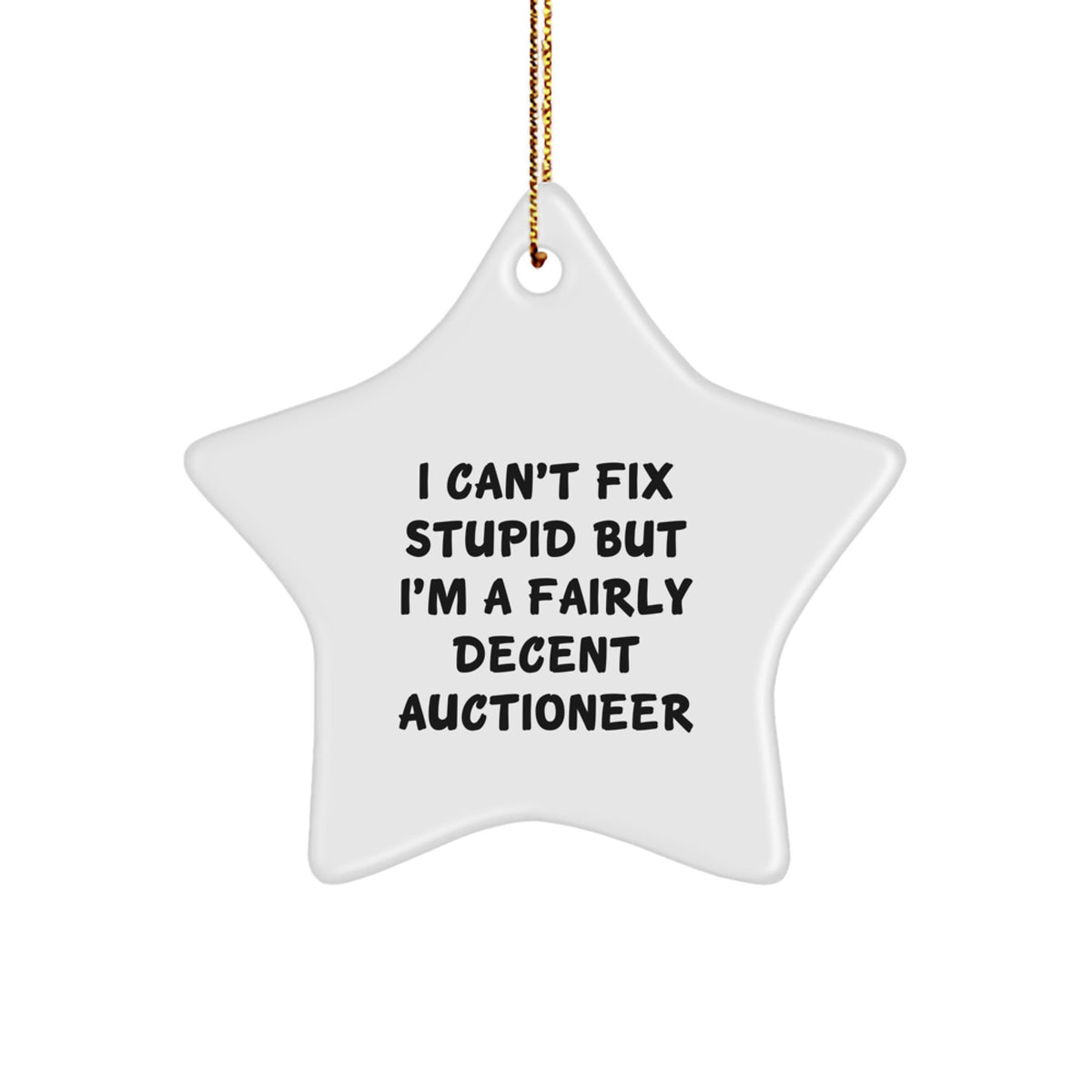 Sassy Auctioneer Star Christmas Ornament for Roommates Memento Gift - Image 1