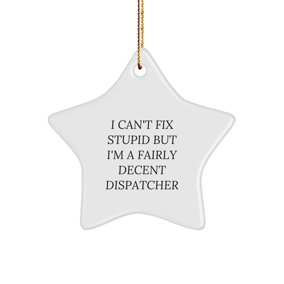 Dispatcher Christmas Ornament for Him Keepsake Gift - Can't Fix Stupid - Image 1