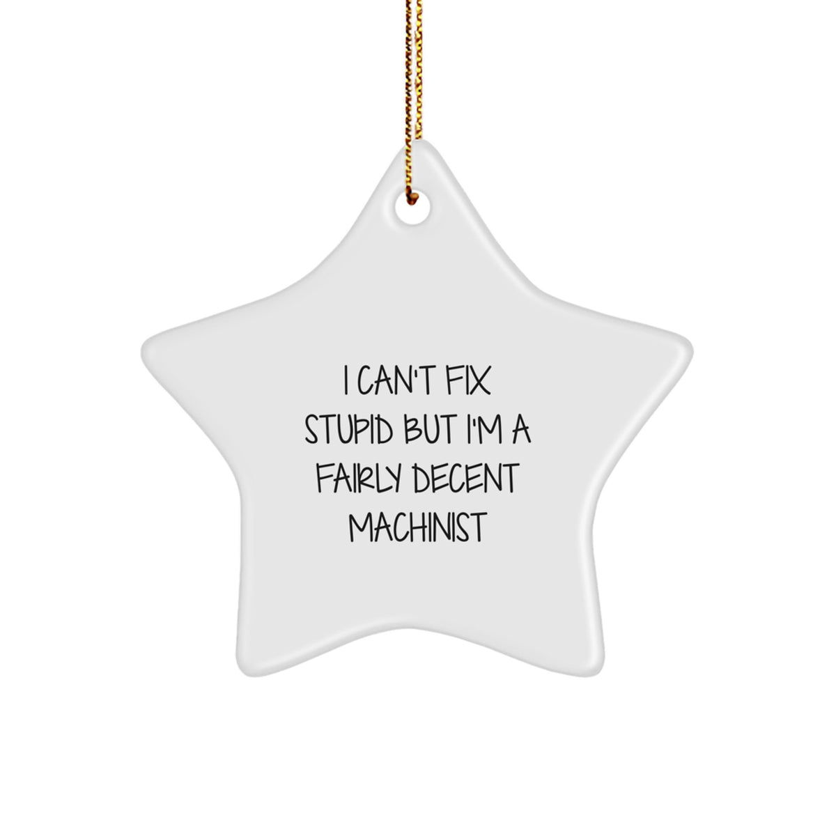 Machinist Star Ornament for a Colleague Companion Christmas Gift - Image 1