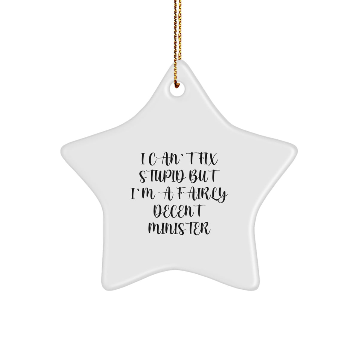 Witty Minister Novelty Christmas Ornament for Friends Gift - Image 1