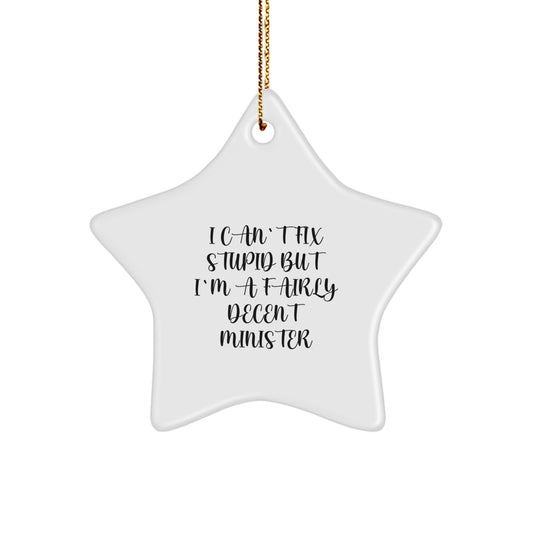 Witty Minister Novelty Christmas Ornament for Friends Gift - Image 1