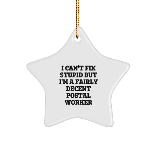 Quirky Postal Worker Christmas Ornament for Friends Keepsake Gift - Image 1
