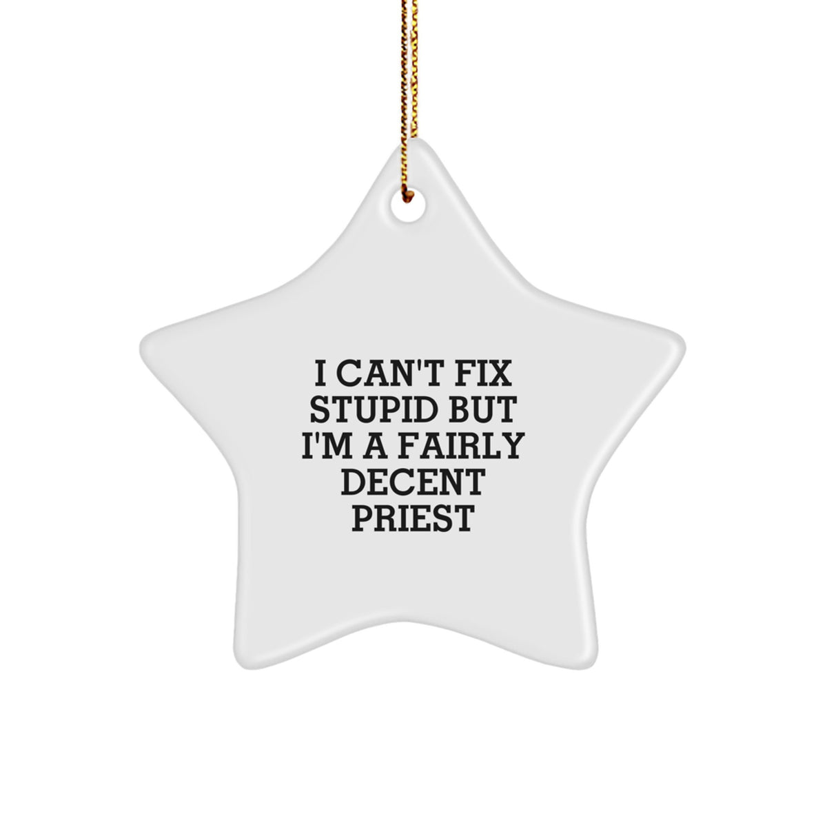 Christmas Gift for Her Priest Star Ornament Present Vibrant White - Image 1