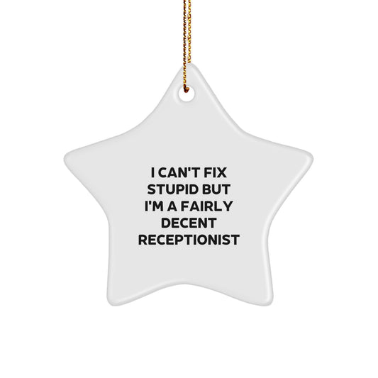 Funny Receptionist Christmas Ornament Gift for Friends Novelty - Image 1