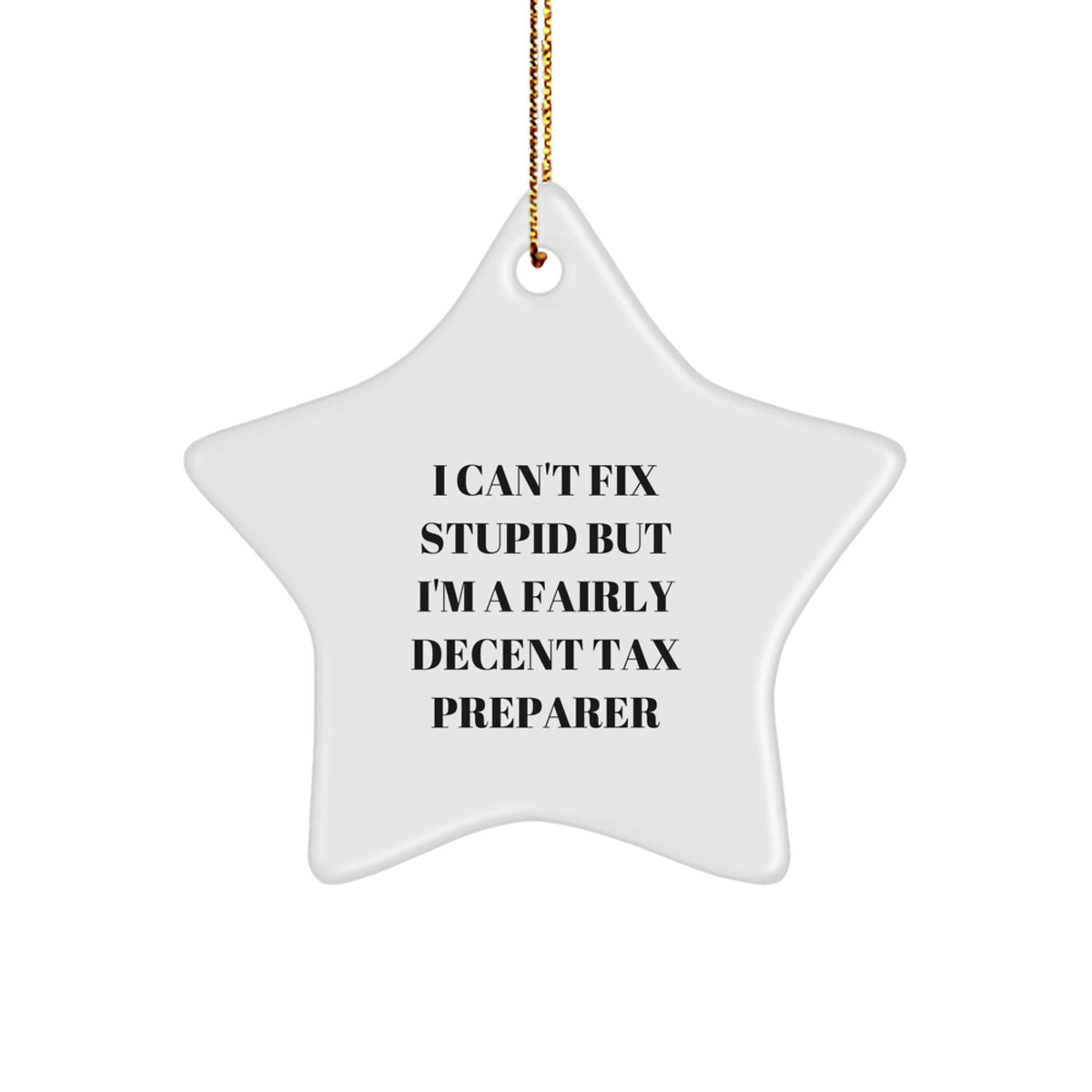 Tax Preparer Star Ornament I Can't Fix Stupid Idea Christmas Unique Gift - Image 1