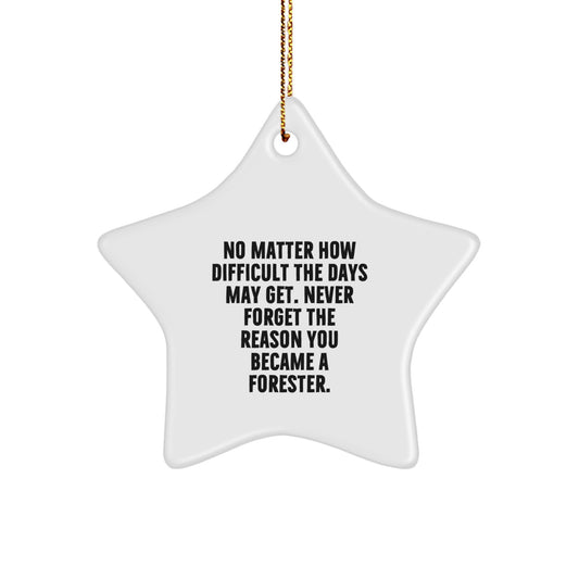 Forester Gifts from Family, Friends, or Coworkers - Star Ornament with Inspirational Quote - Christmas Unique Gifts for Men or Women - Image 1