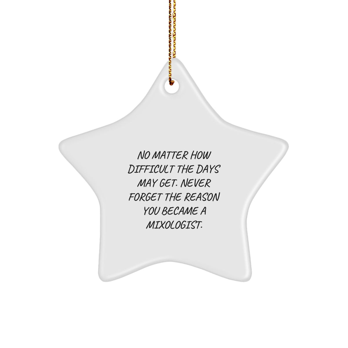 Mixologist Keepsake Christmas Unique Gift for Him White Star Ornament - Image 1