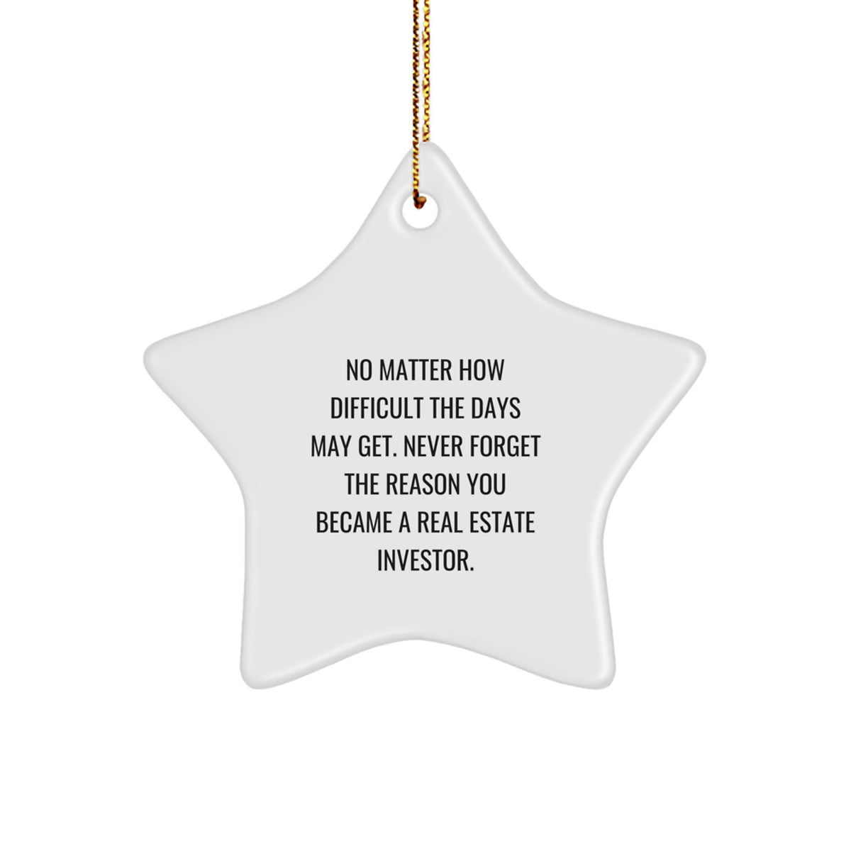 Real Estate Investor Star Ornament for a Best Friend Christmas Gift - Image 1