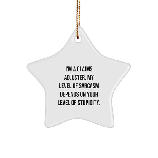 Claims Adjuster Star Ornament, Funny Gift for Claims Adjuster, Gifts from Family, Friends, or Coworkers, Perfect for Christmas - Image 1