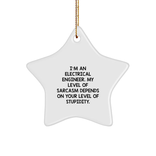 Funny Electrical Engineer Star Ornament Gifts from Friends and Family - Image 1