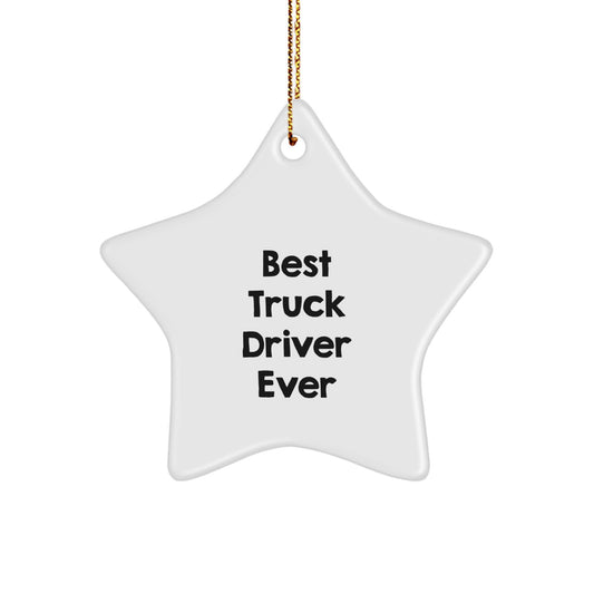 Funny Star Ornament Gifts from Friends for Best Truck Driver Ever Men Christmas Unique - Image 1