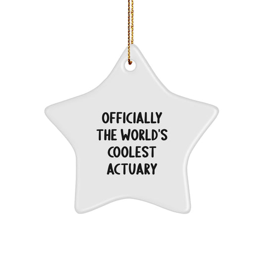 Funny Actuary Gifts for Men - Officially The World's Coolest Actuary Star Ornament, Christmas Unique Presents from Family to Friends - Image 1