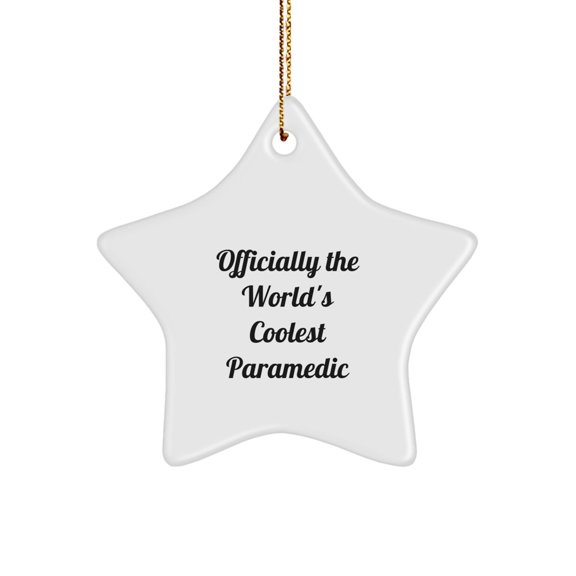 Funny Rescue Worker Gifts from Friends for Rescue Worker Men - 'Officially The World's Coolest Rescue Worker' Christmas Unique Ornament - Image 1