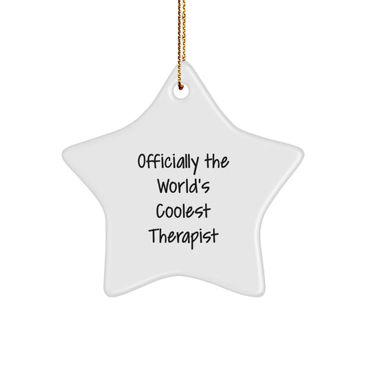 Funny Star Ornament Gifts from Men for Women - Therapist Star Ornaments Officially The 'World's Coolest Therapist' Christmas Unique Gifts - Image 1