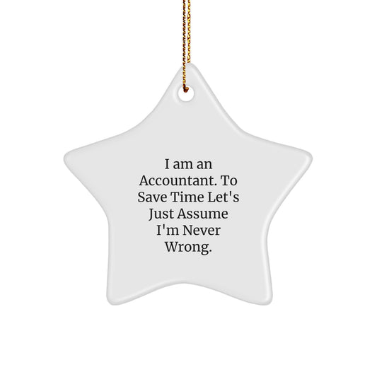 Funny Quote Star Ornament Gifts from Men to Accountant Colleagues at Christmas - Image 1