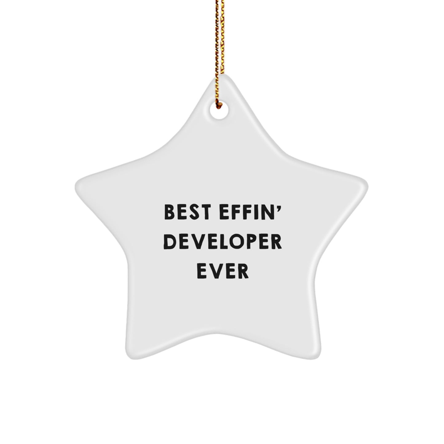 Best Effin' Developer Ever Funny Star Ornament for Developer Gifts from Friends, Unique Christmas Unique Gifts for Men Women Family Coworkers - Image 1
