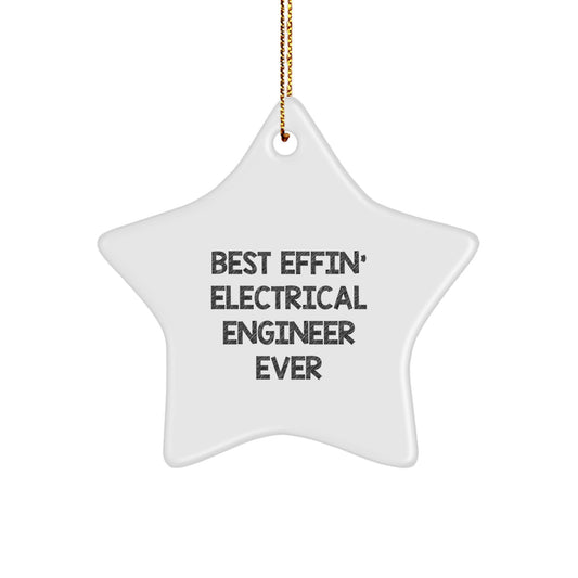 Funny Electrical Engineer Gifts from Friends and Family - Best Effin' Star Ornament for Christmas - Image 1