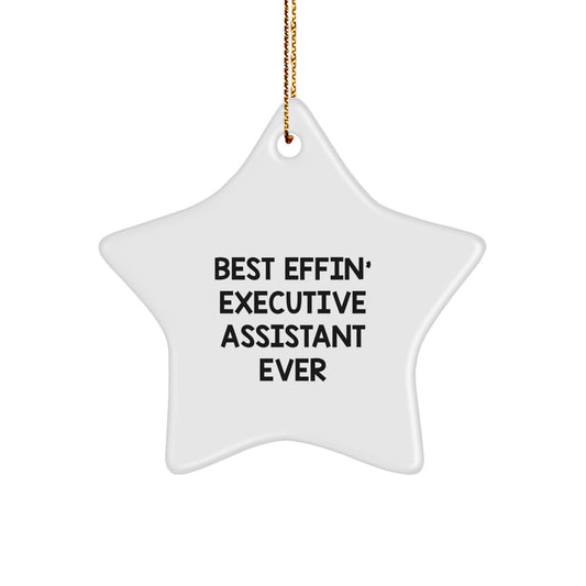 Funny Executive Assistant Gifts - Best Effin' Star Ornament for Christmas, Unique Gifts from Friends to Coworkers - Image 1