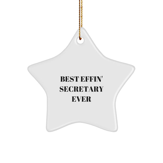 Funny Star Ornament Gifts for the Best Effin' Secretary Ever - Secretary Gift Ideas for Men Women Friends Coworkers Family - Image 1