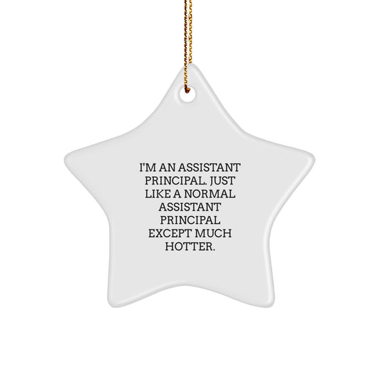 Assistant Principal Gifts from Friends for Men, Christmas Unique Star Ornaments Quote 'I'm An Assistant Principal. Just Like A Normal Assistant Principal Except Much Hotter.' - Image 1