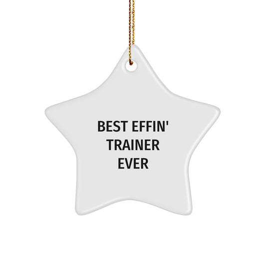 Funny Trainer Gifts from Friends for Best Effin' Trainer Ever Star Ornament, Unique Christmas Unique Gifts for Men, Women, Family - Image 1