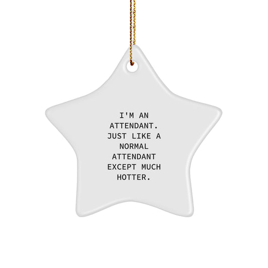 Funny Attendant Gifts for Men - Gifts from Friends, Unique Star Ornament Christmas Decorations with Humorous Quote, Perfect Present for Attendant, Staff, or Co-Workers - Image 1