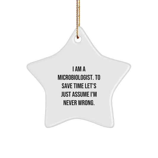 Funny Microbiologist Gifts - Star Ornament for Microbiologist Friends and Family - Christmas Unique Gifts from Men to Women - Image 1