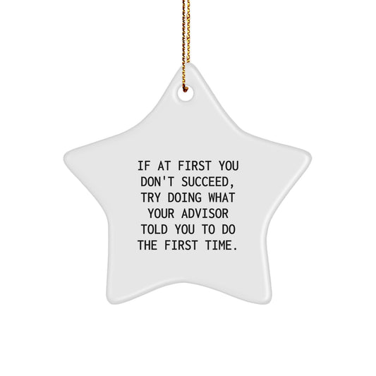 Advisor Star Ornament for Coworkers Try What Your Advisor Told Gift - Image 1