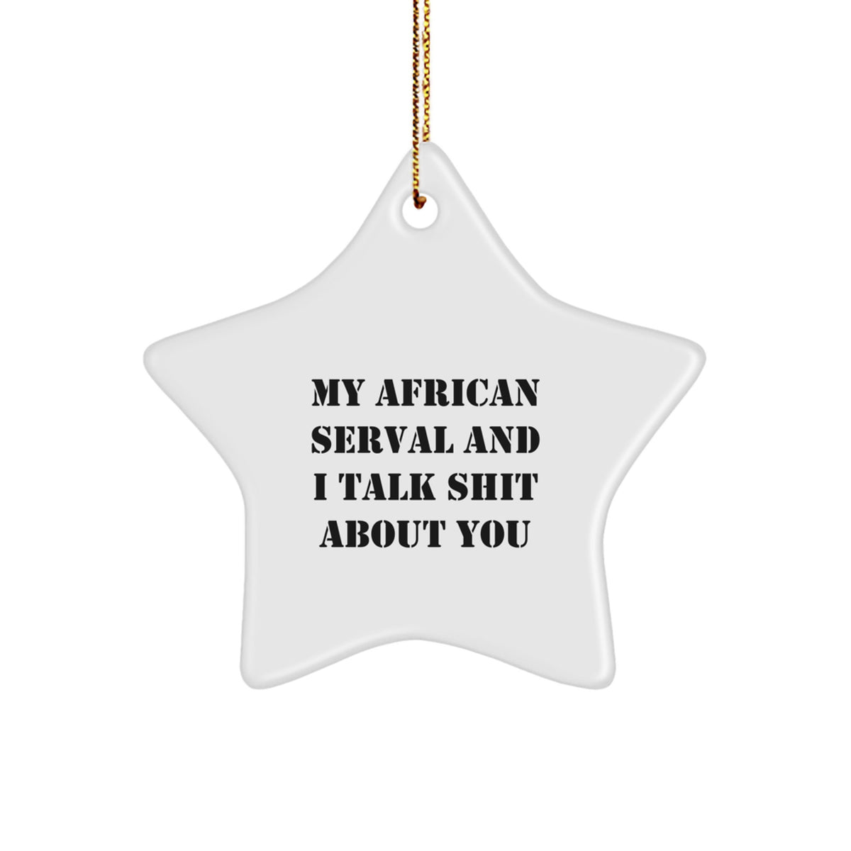 Funny African Serval Cat Star Ornament Gift for Cat Lovers, Gifts from Friends and Family, Unique Christmas Decorations - Image 1