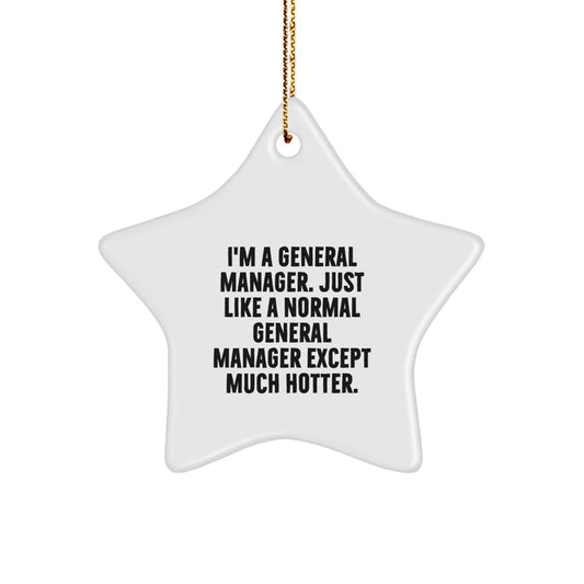 Funny General Manager Gifts from Friends - Star Ornament for Christmas Unique Presents for General Manager Men Women - Image 1