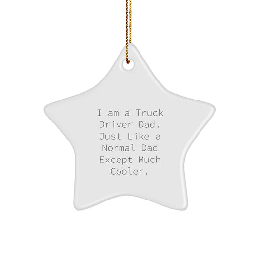 Truck Driver Dad Gifts, Funny Star Ornament, 'I Am A Truck Driver Dad. Just Like A Normal Dad Except Much Cooler.' for Christmas Unique Gifts from Family to Men - Image 1