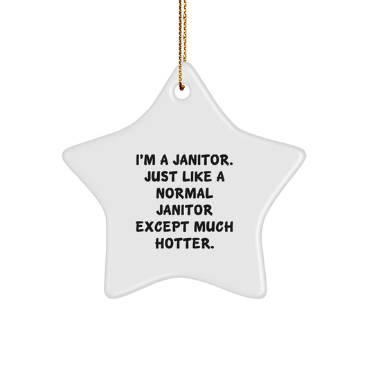Janitor Gifts, Funny Janitor Star Ornament, Christmas Unique Gifts from Friends for Janitor Men - Image 1