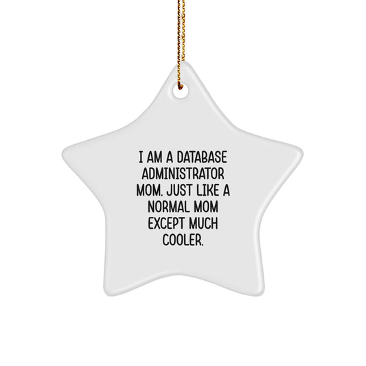 Funny Gifts from Family for Database Administrator Mom Star Ornament, Christmas Unique Star Shaped Decorations, Inspirational Quote Gifts for Women, Database Administrator Gifts - Image 1
