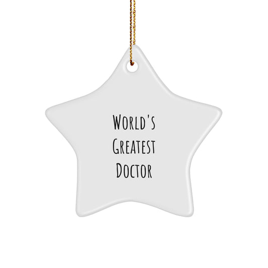 Funny World's Greatest Doctor Star Ornament Gifts from Men or Friends for Doctor or Family Christmas Unique Gifts - Image 1