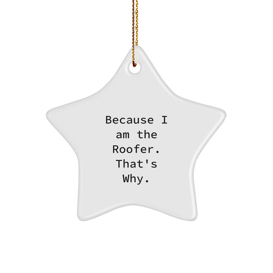 Roofer Gifts, Funny Quote Ornaments, Star Shaped Decor, Gifts from Men to Friends, Christmas Unique Gifts for Roofer, Durable MDF Star Ornament with Vibrant Print - Image 1
