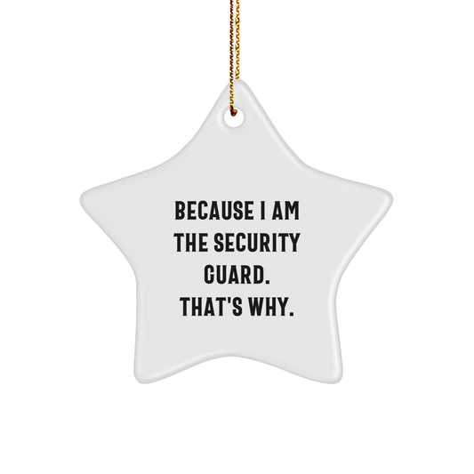 Funny Security Guard Star Ornament for Christmas Unique Gifts from Friends to Security Guard Men - Image 1