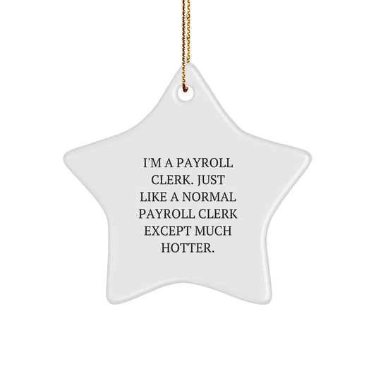 Funny Payroll Clerk Gifts, Christmas Unique Star Ornament for Payroll Clerk, I'm A Payroll Clerk Gifts from Family, Friends, Coworkers, Men, Women - Image 1