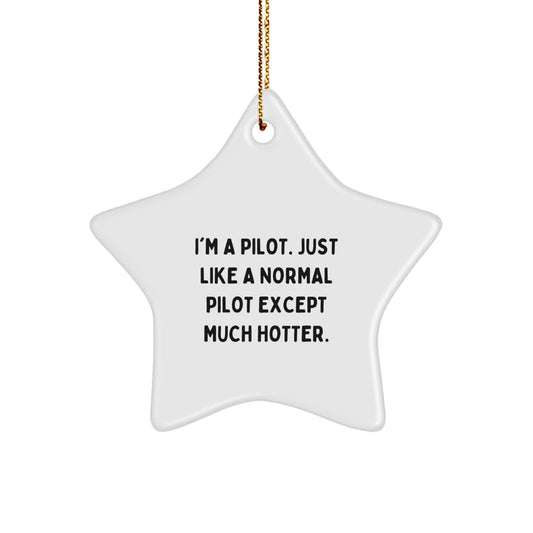 Funny Pilot Star Ornament Gifts from Friends to Coworkers, Perfect for Christmas Unique Gifts to Pilot Men, Women, or Family Members - Image 1