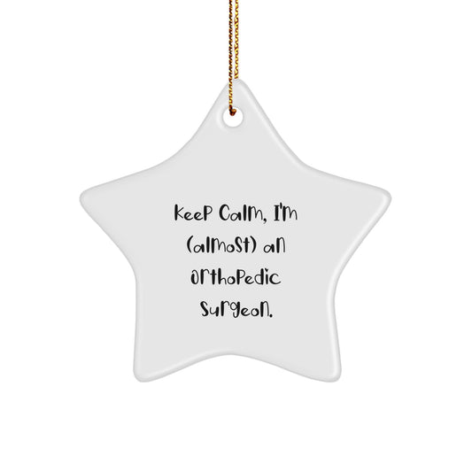 Funny Orthopedic Surgeon Gift for Men, 'Almost' Christmas Unique Star Ornament from Friends - Image 1
