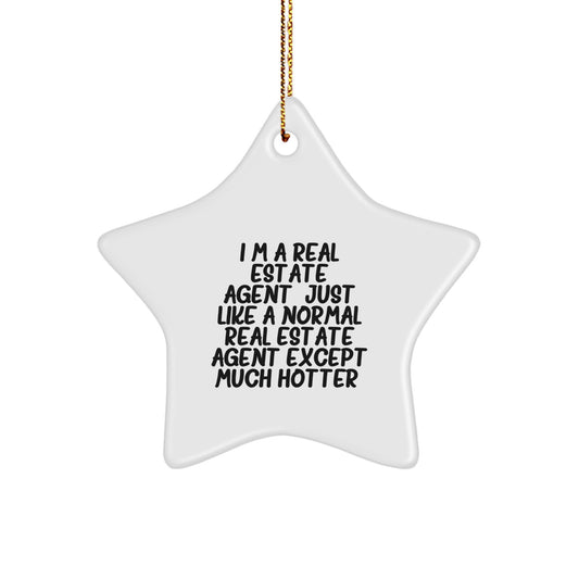 Funny Real Estate Agent Star Ornament Gifts from Friends to Family Members - Unique Christmas Decorations for Men Women Coworkers - Image 1